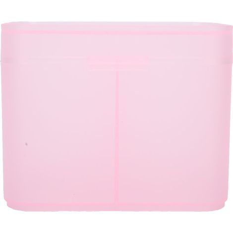 Boîte de rangement pour vernis à ongles 2 grilles, étui organiseur avec coussinets dissolvants, rose (1/5)