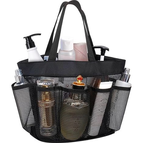 Sac de Douche Pliable Portable Avec Poignée, Sac de Plage Multifonction en Maille Avec 8 Compartiments pour le Camping le Rangement à la Maison (1/5)