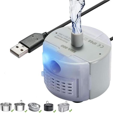 Stainless Steel Cat and Dog Fountain Pump, Silent Replacement Water Pump for Cats and Pets (1/5)
