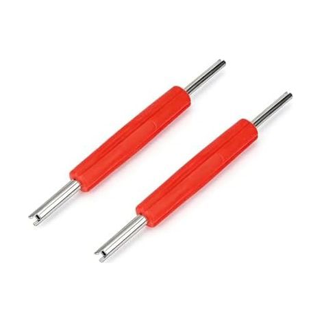 2Pc Demonte Valve/Extracteur de Noyau Valve en Acier Inoxydable, Outil Réparation Pneus pour Voiture/Auto, Moto, Vélo/VTT (Rouge) - (1/5)