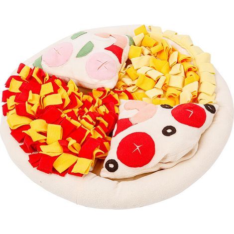 Tapis d'entraînement pour chien extra la en peluche en forme de pizza (1/5)