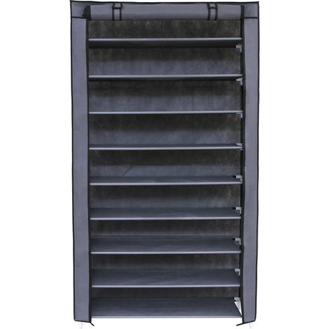 Songmics – Armoire à chaussures XXL 10 couches 45 paires – Housse intissé respirant – Structure en tube d'acier – Dimensions 88 x 28 x 160 cm – RXJ36G