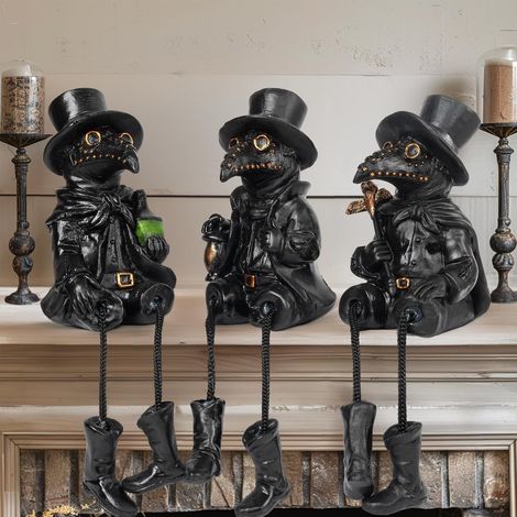 Dazzle Bright 3 chiffres d'Halloween avec pattes suspendues, décoration gothique en résine, pour cheminée, trousse, décoration de fête, cadeau pour décoration intérieure (1/5)