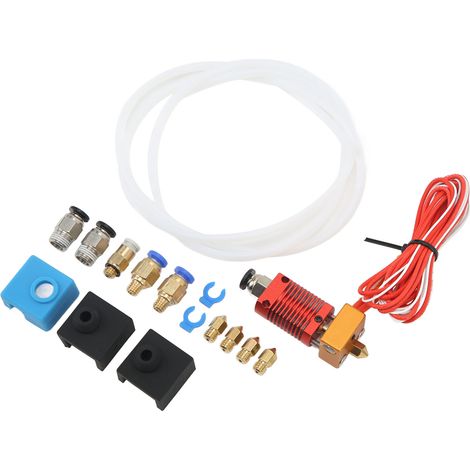 Kit d'assemblage de la tête d'impression pour Ender 3 / Ender 3 Pro / Ender 3 V2, avec connecteurs pneumatiques Capricorn PTFE et améliorés, thermistance, élément chauffant, chaussette MK8 et 4 buses (1/5)