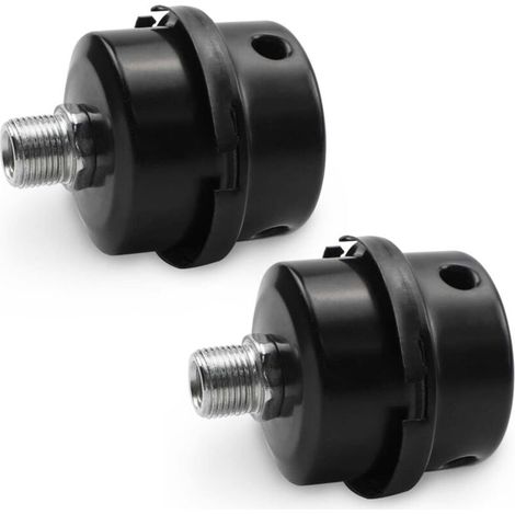 2 Pieces Silent Air Compressor 1/4" Inlet Filter Thread Black Metal for (1/4)