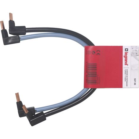 Legrand – Cordon de repiquage phase + neutre 10mm² – Longueur 270mm – Lot de 2 cordons pour tableau électrique – Pour appareils avec bornes à vis