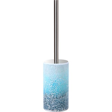 Aquasanit Summer portascopino vetro blu cromatoon manico con coperchietto cromati codice prod: QF7140AZ (1/2)
