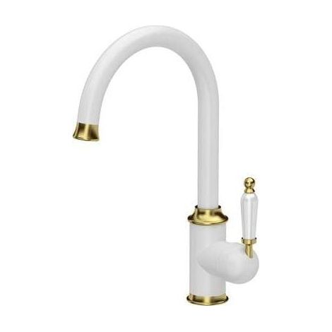 Quadron Rachel Küchenarmatur Mattweiß Gold Elegantes Design
