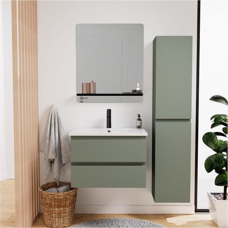 Mueble sencillo + grifería + espejo + columna SORRENTO