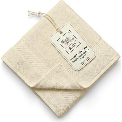 Scendidoccia Bagno Ecrù 50x70 Spugna Cotone 450 g/m² - Tappetino Doccia Made in Italy
