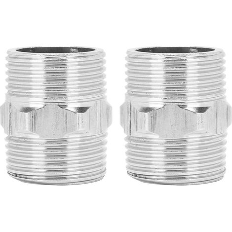 2 raccords hexagonaux filetés mâles 1 pouce vers 1 pouce en acier inoxydable (1/5)