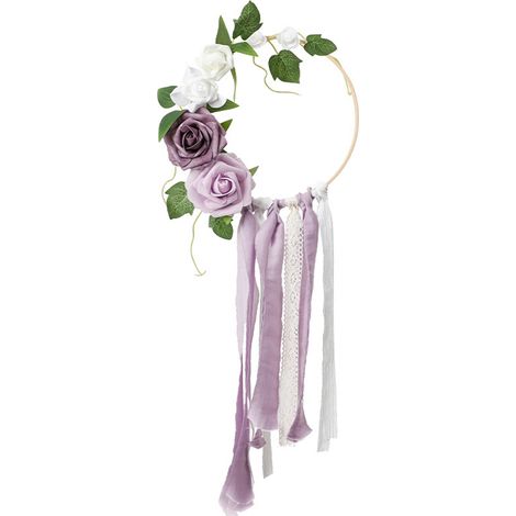 Künstlicher Blumenkranz, hängende Blumengirlande, Dekoration für Hochzeiten, Partys, Feste und Zuhause, Helllila (1/2)