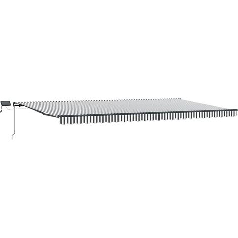 Maison Exclusive - Markise Manuell mit LEDs Anthrazit & Weiß 600x