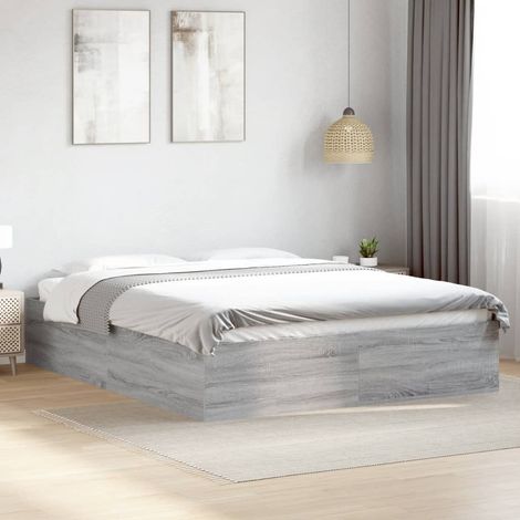 Bed Frame without Mattress Grey Sonoma 150x200 cm King Size vidaXL (1/5)