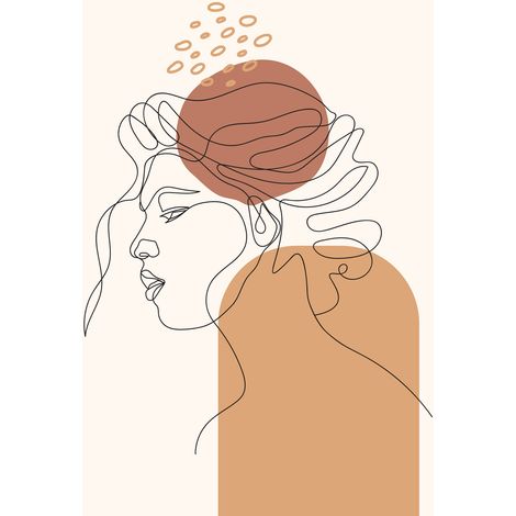 Papier peint panoramique - Femme Boho - 130 cm x 130 cm (1/2)
