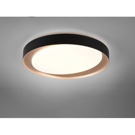 LED Deckenleuchte ZETA Schwarz/Gold Ø 48cm Fernbedienung 2700-6500K dimmbar (1/5)