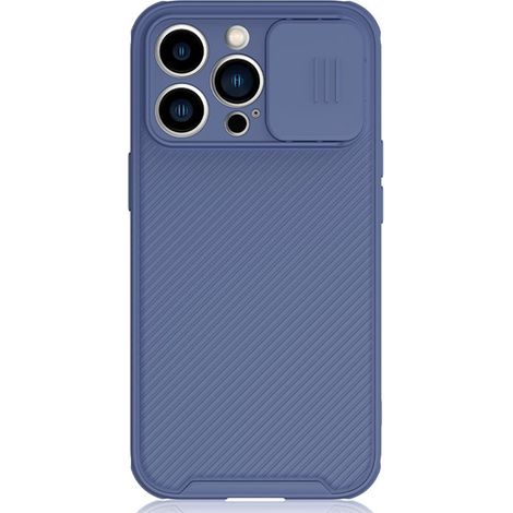 Custodia per iPhone 14, con cursore per la fotocamera, blu (1/3)
