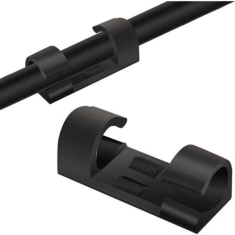 Clips de gestion des câbles de 20 pièces (noirs), attaches autocollantes pour gérer les câbles et les cordons dans votre maison ou votre bureau (1/4)