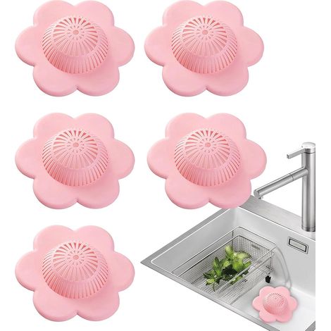 Classeur à cheveux avec vidange de la , filtre d'évier en  silicone, filtre de vidange à ventouse pour , bouchons d'évier 5 pièces, couvercle de (1/5)