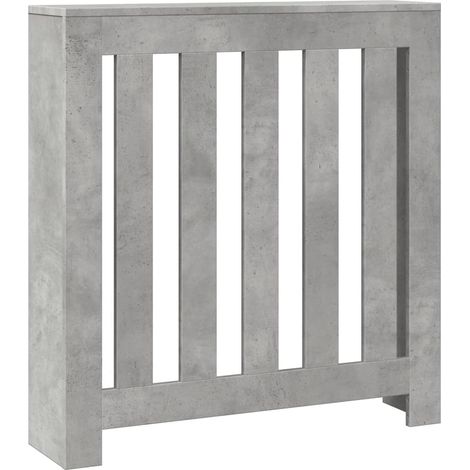 Cache-radiateur gris béton 78x20x82 cm bois d'ingénierie