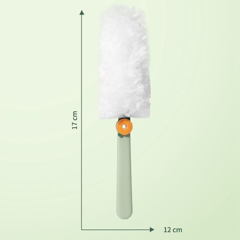 Plumeau à main à adsorption électrostatique, lavable, fibres de nettoyage remplaçables, télescopique, pour le nettoyage des sols et des bureaux, vert (1/5)