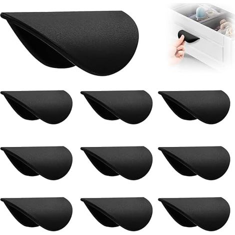 Ahlsen 10 Stück selbstklebende Türgriffe für Küchenschränke, 8 x 3 x 4 cm, Schranktürgriffe, Türknöpfe für Möbel, Schubladen, Türknauf ohne Bohren, für Fenster, Schränke, Möbel (1/5)