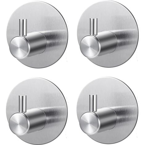 Patère murale - inox argenté, pour vêtement et salle de bain (1/3)