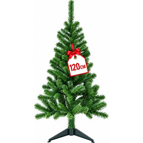 Albero di Natale Artificiale EASY 120 cm in PVC Verde con 180 Rami e Base a 3 Piedi (1/5)