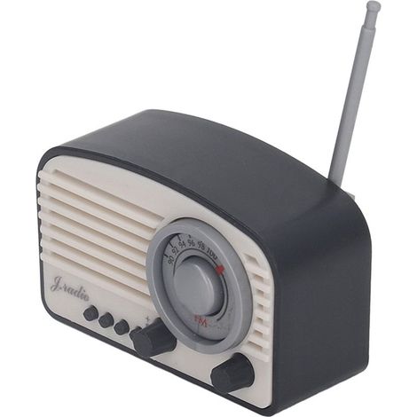 Radio Vintage Miniature pour Maison de Poupée - Décoration Réaliste Noire pour Enfants (1/5)