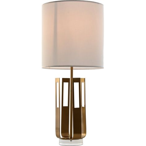 Lampara Sobremesa Hierro Acrilico 35X35X78 Dorado (1/5)