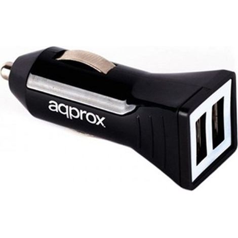 CARGADOR APPROX PARA COCHE 2 USB 5V  2.4A COLOR NEGRO APPUSBCAR21B (1/2)