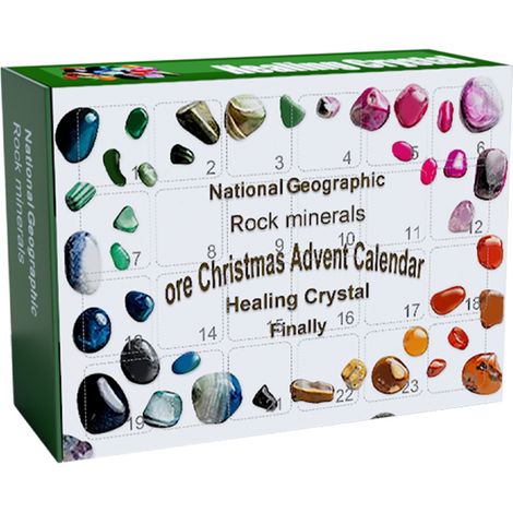 Other Weihnachtsdekoration, 24-Tage-Adventskalender, Countdown-Spielzeug für Kinder, gitterförmige Mineralien-Geschenkbox, Weihnachts-Mineralspielzeug für Schulwohnheime