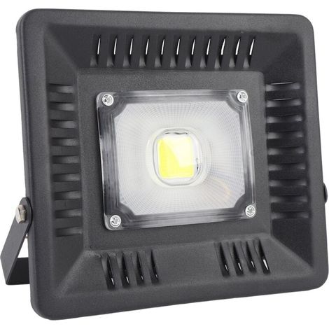 Projecteur LED 50W IP65 Étanche Lumière Blanche 5000LM Super Lumineux avec Support Métallique Ajustable pour Extérieur-KZQ