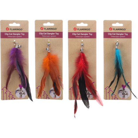 Jouet pour Chat - Flamingo Canne à pêche Accessoire pour Canne – Plumes – Clochette – 20,5 cm – Aucun Choix de Couleur Possible (1/5)