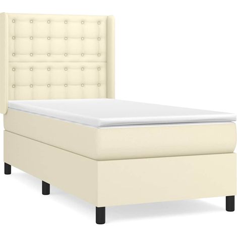 Maison Exclusive - Boxspringbett mit Matratze Creme 100x200 cm Ku (1/5)