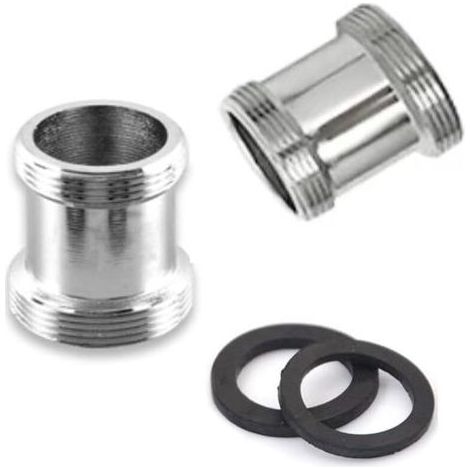Lot de 2 adaptateurs de robinet en laiton, 22 mm NPT mâle vers mâle, connecteur aérateur de robinet pour robinet d'évier, purificateur d'eau, aérateur (M20 - M22) (1/5)