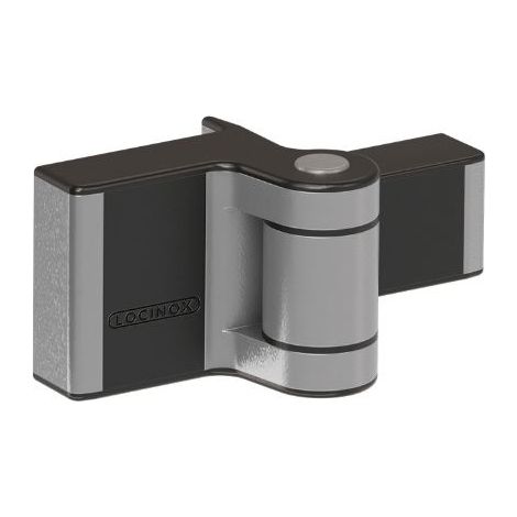 2 charnières en applique, ouverture 180°, réglable 2 dimensions, aluminium, argent. - LOCINOX - (1/2)