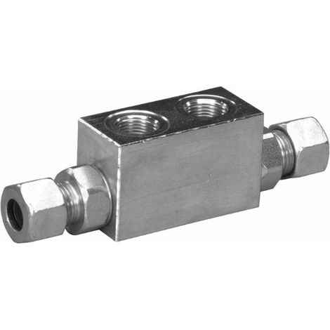 Valvola di blocco doppio effetto da 1/4" con attacchi 12l (1/2)