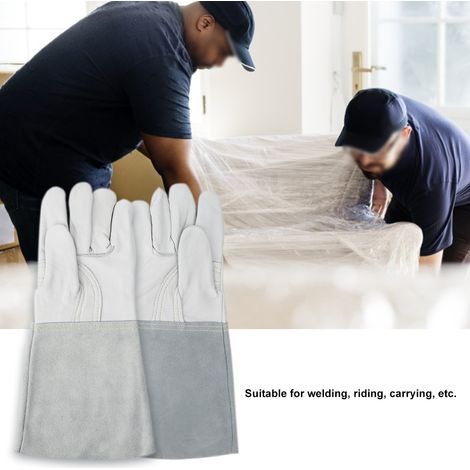 Paire de gants de soudeur en peau de mouton, manches longues, gants de protection pour le travail, le soudage, le transport (1/5)