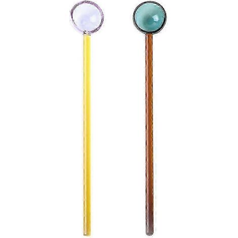 Lot de 2 cuillères en verre résistant à la chaleur, cuillères à mélanger en verre de 18,8 mm, cuillère à café/glace WUstyle 2 (1/5)