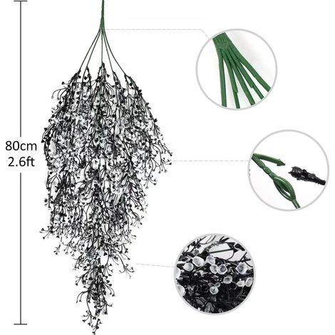 Plante Artificielle Suspendue - 80 cm - Décoration Murale Intérieure pour Salon Bureau Chambre Étagère - 1 pièce (1/5)