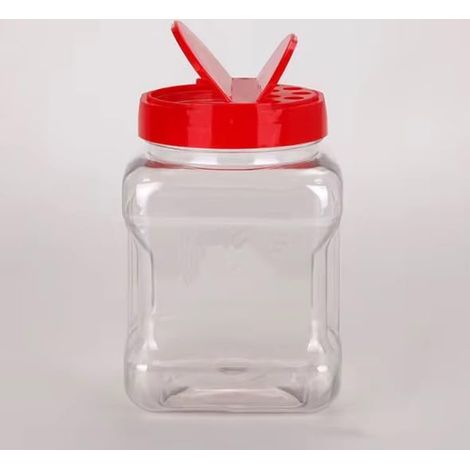4 pots à épices avec couvercle à saupoudrer 500 ml Bocal à bonbons Récipients de rangement en plastique transparent avec couvercle Tiroir à épices Organisateur avec bocaux (1/3)