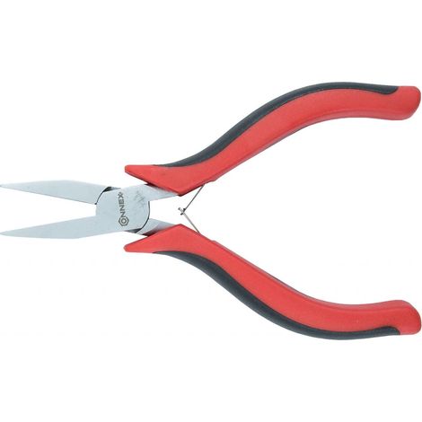 Elektronik-Flachzange 120 mm mit Doppelfeder Zwei-Komponentengriffen Elektrikerzangen