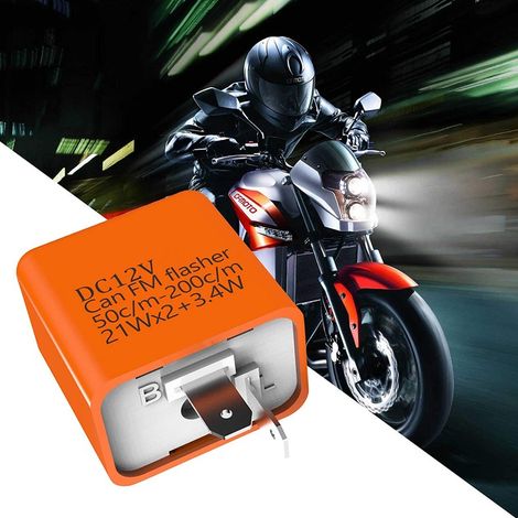 Relais Clignotant LED 12V Flasher LF2 Ajustable Moto Honda Kawasaki Suzuki Yamaha (1/5)