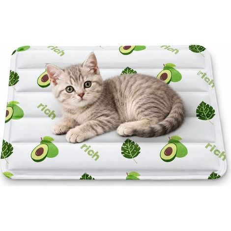 Tapis rafraîchissant pour chien et chat S 30 x 40 cm, auto-refroidissant sans électricité, imperméable avec gel rafraîchissant, blanc (1/5)