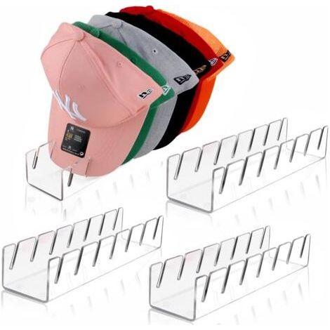 Clear Baseball Cap Display Stand, 118.25 Inch, with 4 Storage Boxes, for Wardrobe Display and Organization. (1/5)