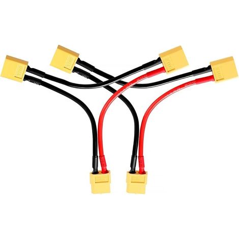 2 Pièces XT60 Connecteur Câble Batterie Série, XT60 Câble Adaptateur de Câble Série, Connecteurs de Batterie Série XT60 1 Femelle vers 2 Mâles, avec 14AWG Câble, pour RC Lipo (1/5)