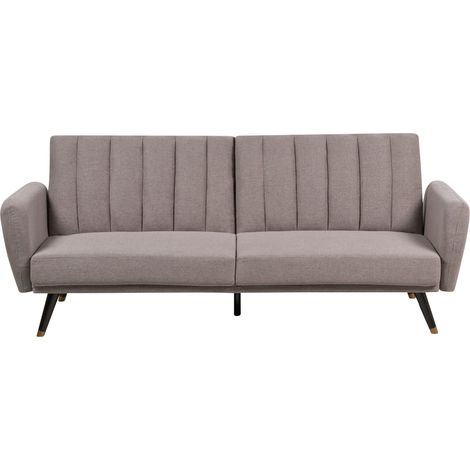 Sofa Bed 3 Seater VIMMERBY Fabric Light Brown