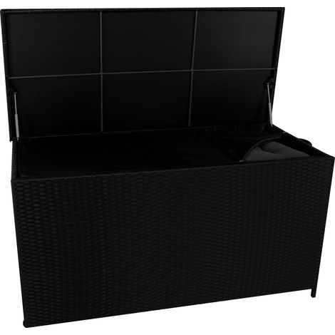 Rattan Cushion Storage Box 700L - Black