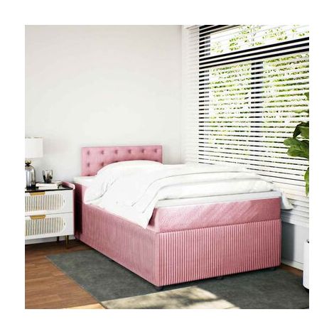 Sommier Snowco (avec matelas), motif roses, 120 × 200 cm, en velours, velours doux et confortable, pour chambre, décor moderne, facile à assembler (1/5)